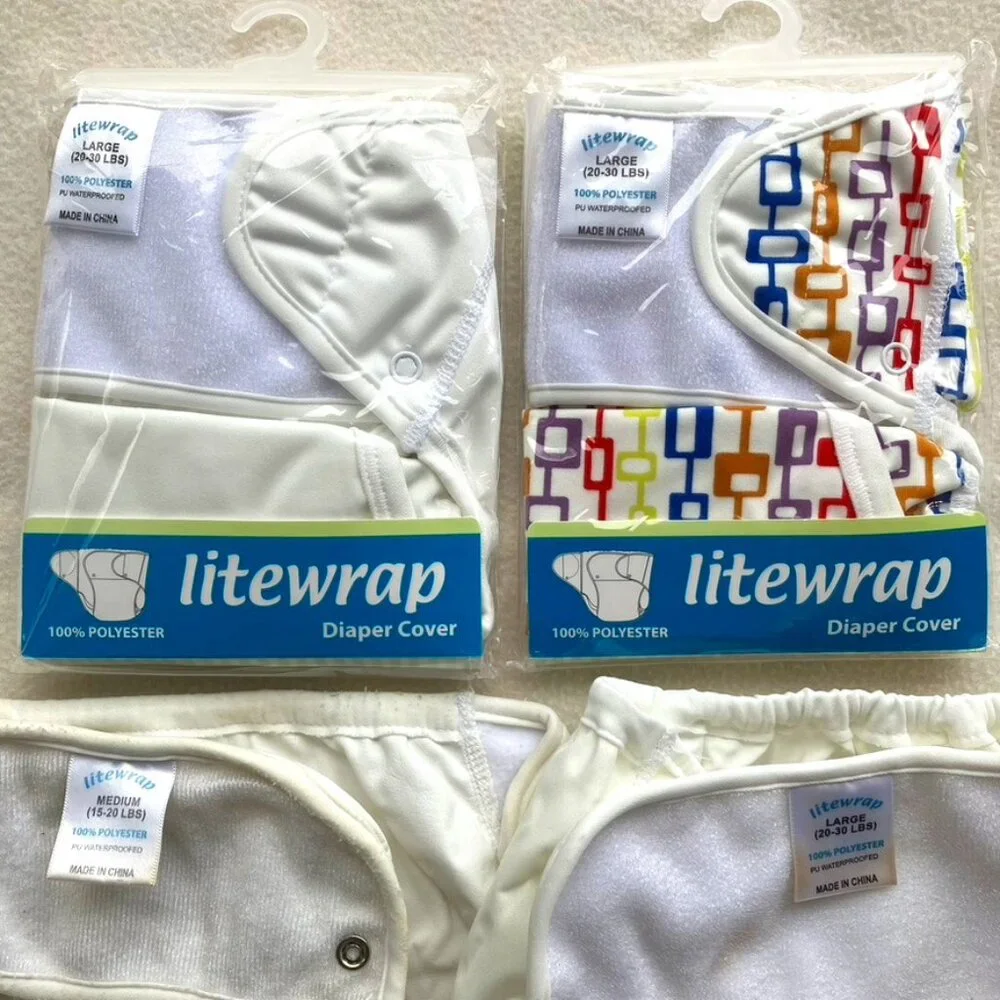 2 New Litewrap Sz. Large Cloth Diaper Covers - waterproof, 20-30lbs